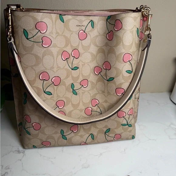 Coach Cream and Pink Wallet with Playful Fruit Print - Picture 3 of 7